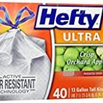 Hefty Ultra Strong Crisp Orchard Apple Tall Kitchen Drawstring Bags 13 Gallons 40 Bags