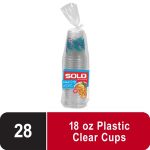 Solo Clear Plastic Cup 28 Counts 18 Oz