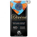 Divine Chocolate 60% Cocoa Dark Chocolate With Toffee Sea Salt 3 Oz