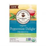 Traditional Medicinals Organic Peppermint Delight Probiotic Herbal Tea 16 Bags 0.85 Oz