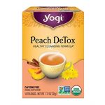 Yogi Organic Peache Detox Herbal Tea 16 Bags 1.12 Oz