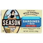 Season Brand Sardines In Water No Salt Added 4.25 Oz