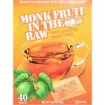 Monk Fruit In The Raw Zero Calorie Sweetener 40 Packets 1.12 Oz