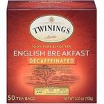 Twinings English Breakfast Decaffeinated Black Tea 50 Bags 3.53 Oz
